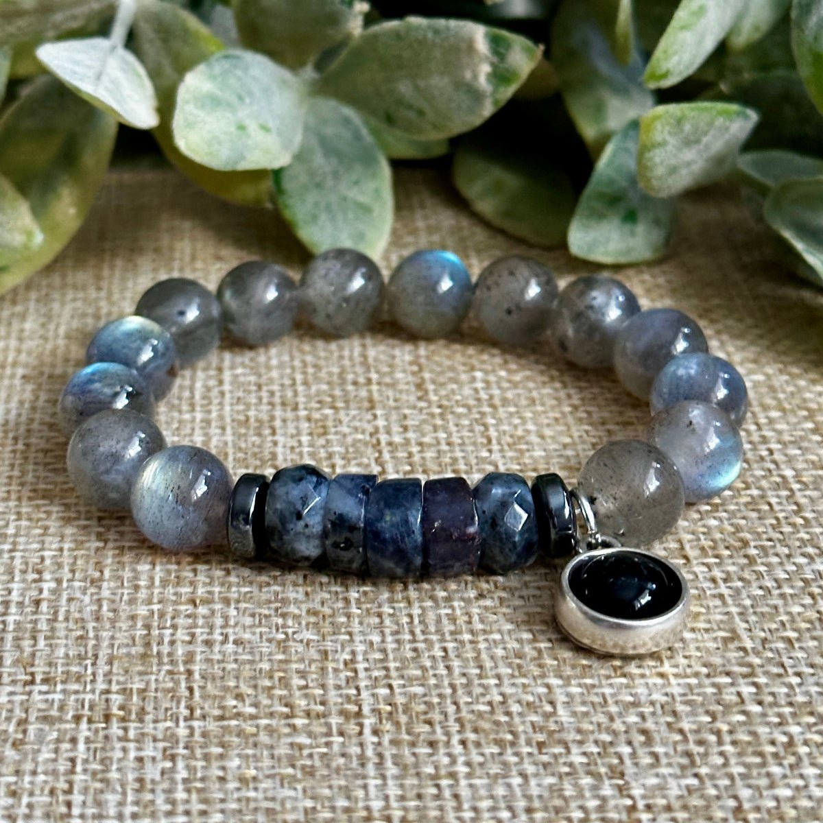 Shadows and Light Chunky Labradorite and Fire Agate Bracelet