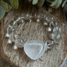 Crystal Quartz Gemstone Chakra Love Heart Bracelet