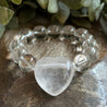 Rock Crystal Quartz Heart Chunky Statement Piece Bracelet