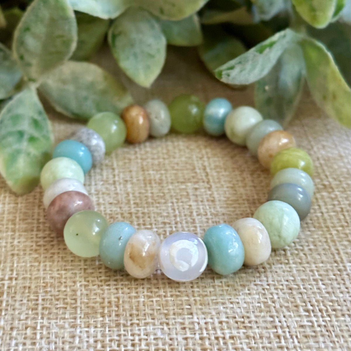 Heart Healing Amazonite Calming Crystal  Bracelet