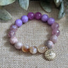 Colorful crystal bracelet for self-worth, heart chakra healing, abundance, and empowered feminine energy using Citrine and pink healing stones
