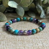 Song of Self bracelet with Chrysoprase, Turquoise, Amethyst, and Tiger’s Eye