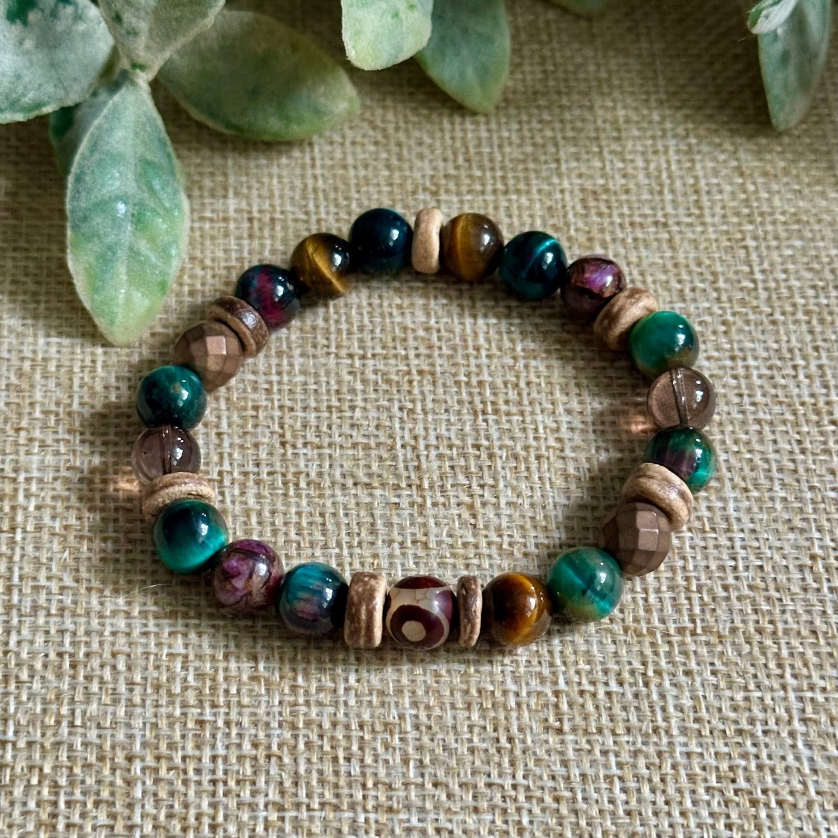 Empath Protection Bracelet, Empath Energy, Protection bracelet, Protection Crystals. Crystals for Empaths. Tigers Eye, Hematite, Evil Eye
