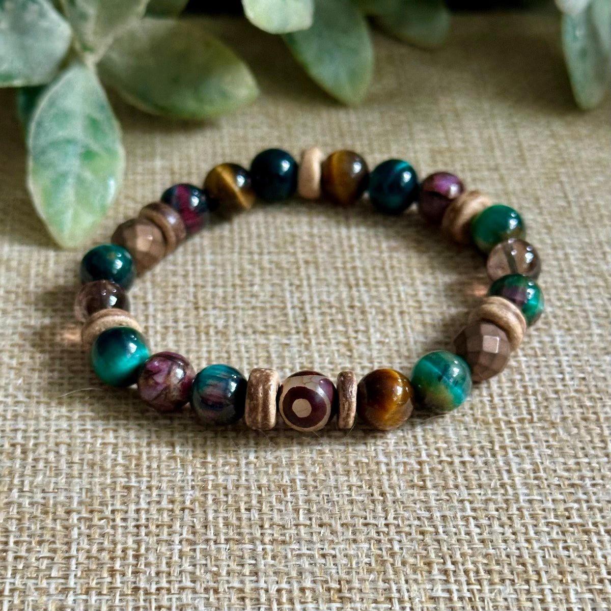 Empath Protection Bracelet, Empath Energy, Protection bracelet, Protection Crystals. Crystals for Empaths. Tigers Eye, Hematite, Evil Eye
