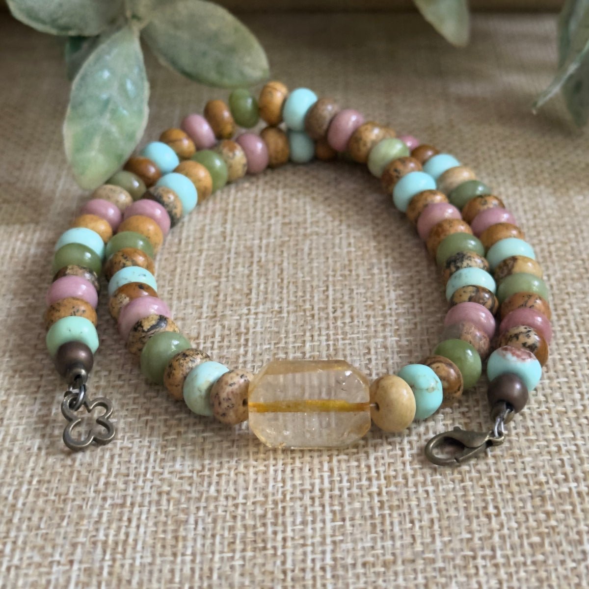 Beaded Gemstone Citrine Necklace