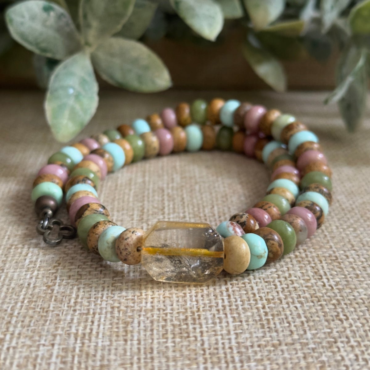 Handmade beaded gemstone Choker Necklace