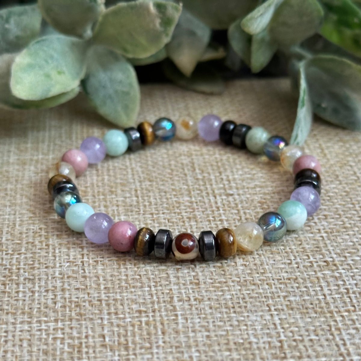 nurse appreciation gift idea, hematite tigers eye bracelet nurse