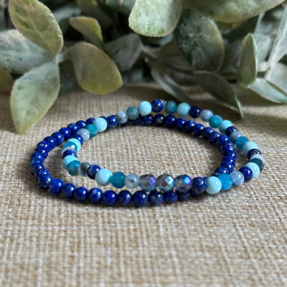 Throat Chakra Gemstone Bracelet | Lapis, Turquoise, Aquamarine