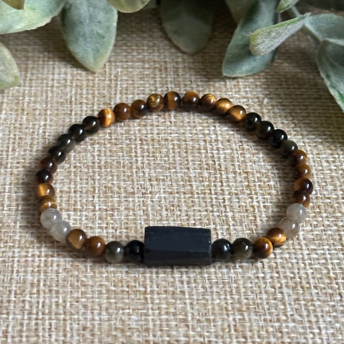 Tiny Protection Bracelet for Negative Energy. Beaded Crystal Stone Bracelet for Empaths