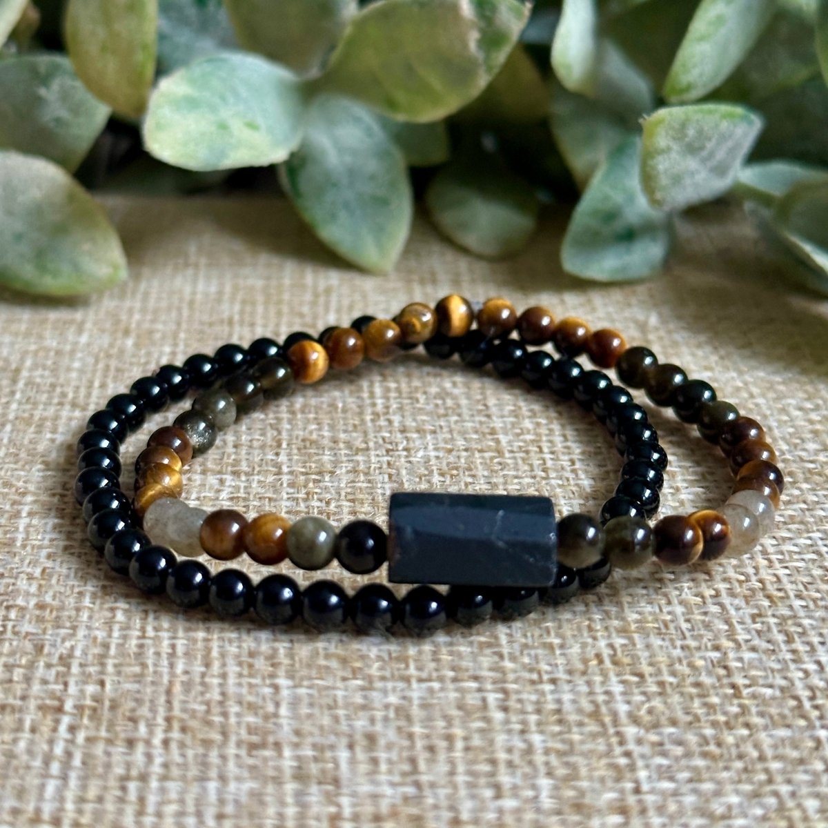 Tiny But Mighty Negative Energy Protection Bracelet, Crystal Protection for Men and Women. Unisex Bracelets. Tourmaline
