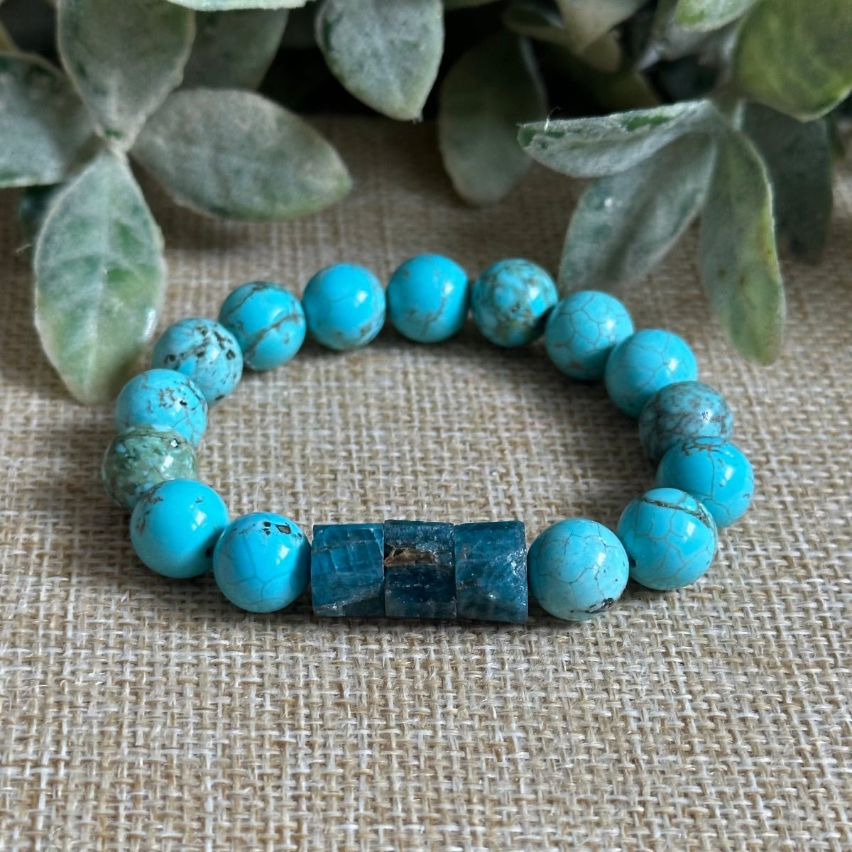 apatite turquoise energy bracelet