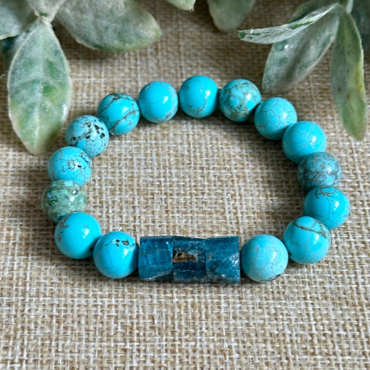 bold blue beaded bracelet stack summer turquoise beach braceletsac