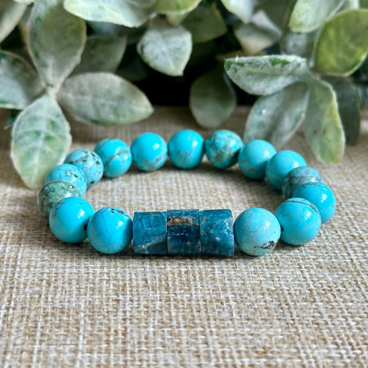 chunky turquoise crystal bracelet