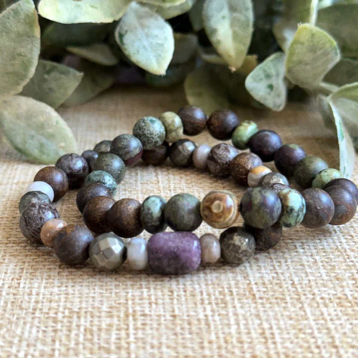Calm confidence bracelet with optional dzi agate protection bead