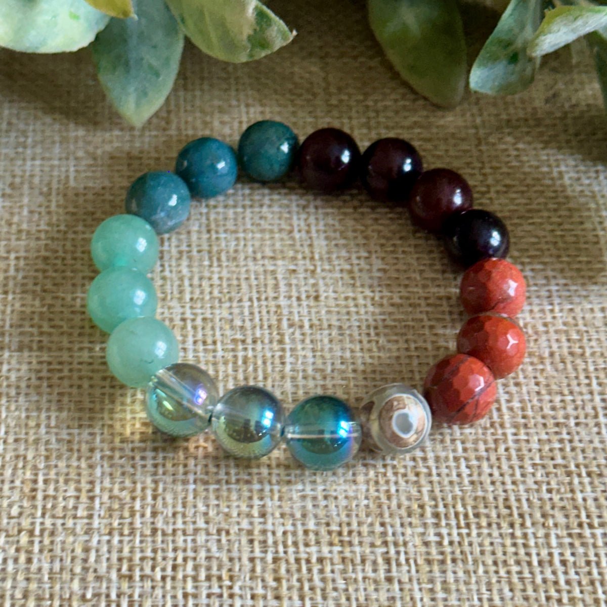 Very Merry Bracelet Red And Green Gemstones Crystals, Stones, Holiday Bracelet