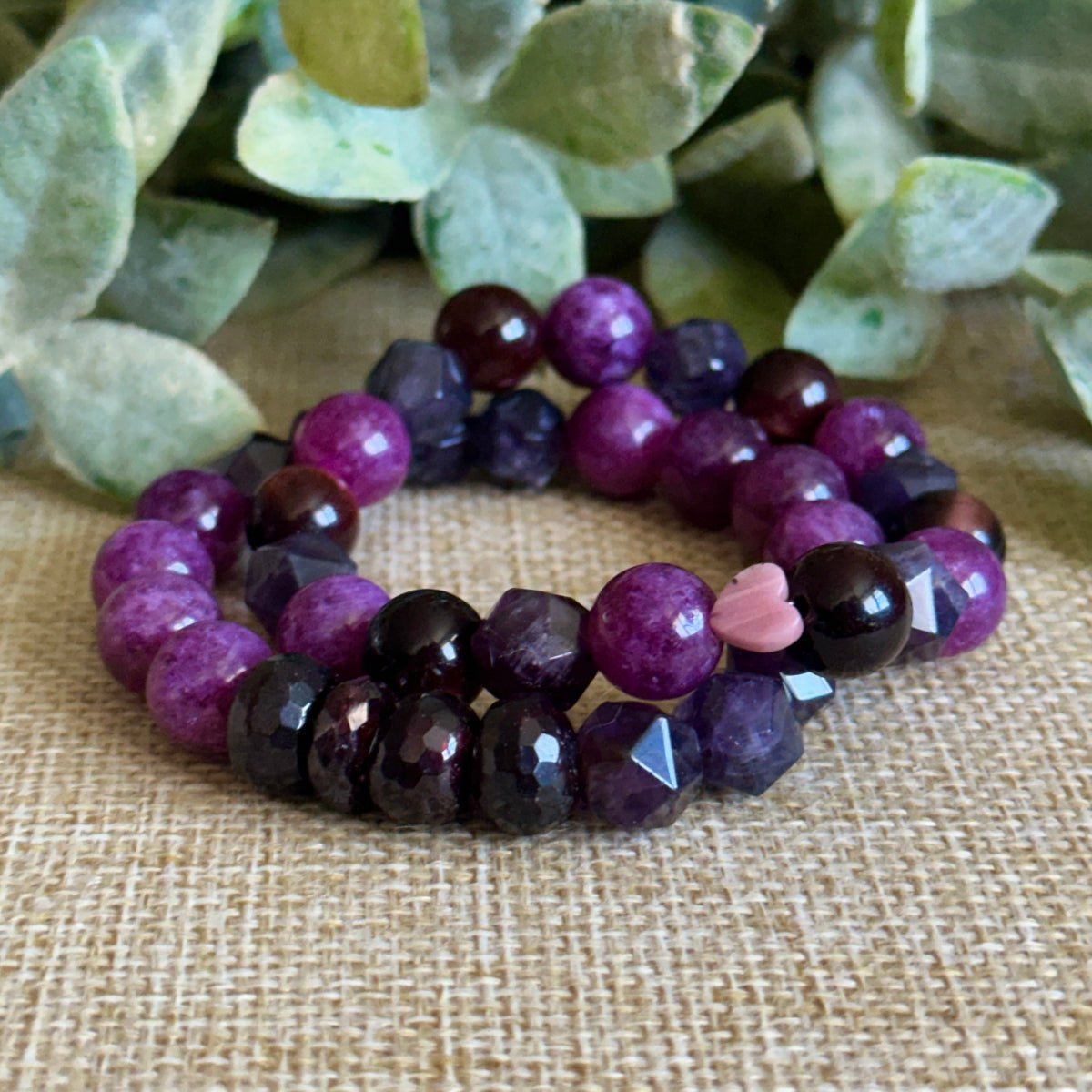 Bold Berry Gemstone Healing Bracelet For Focus Momentum And Inner Power