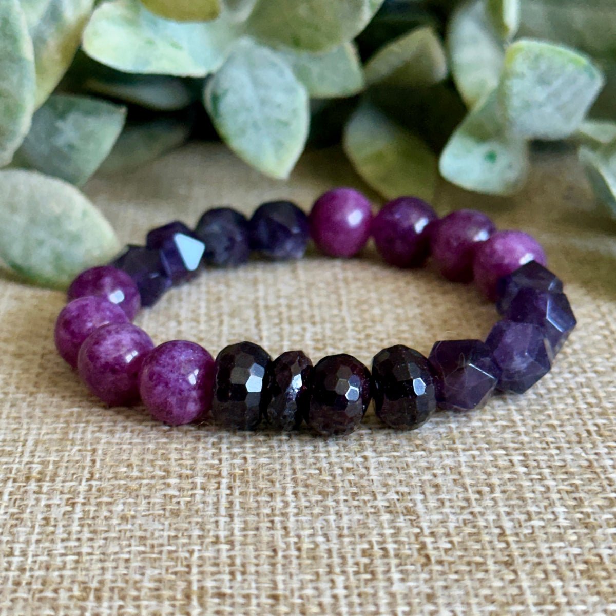 Wild Berry Energy Bracelet Deep Berry Gemstone Jewelry For Confidence And Creativity