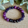 Garnet Amethyst Lepidolite Berry Color Bracelet For Vitality And Magnetic Energy