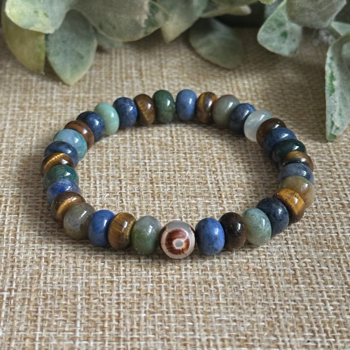 Crystal bracelet for wisdom, soul guidance, and protection. Mens Bracelet