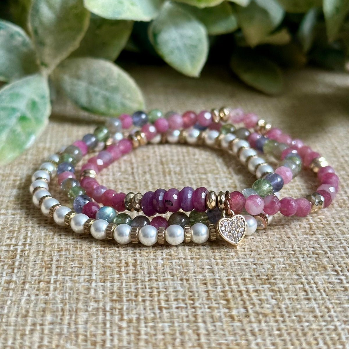 pink tourmaline bracelet for self love and heart healing
green apatite bracelet for growth motivation and forward movement