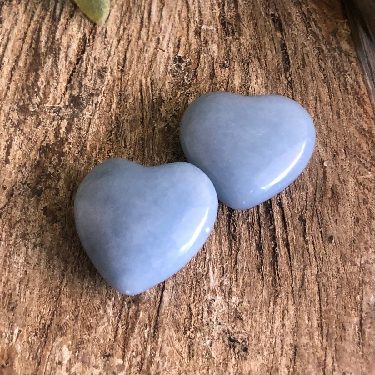 Angelite Heart Tumbled stone (5787105394851)