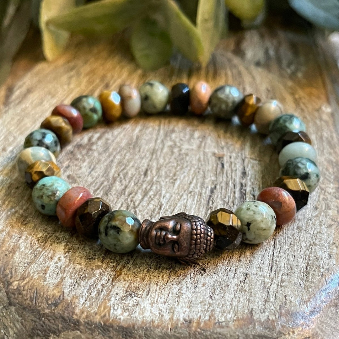 Evolution + Enlightenment Gemstone Buddha Bracelet – InJewels Healing ...