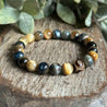 Tigers Eye and DZI Agate bracelet for balance and stability