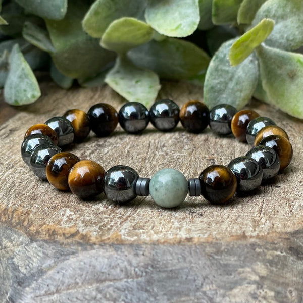 Prosperity Gemstone Beaded Bracelet for Guys
