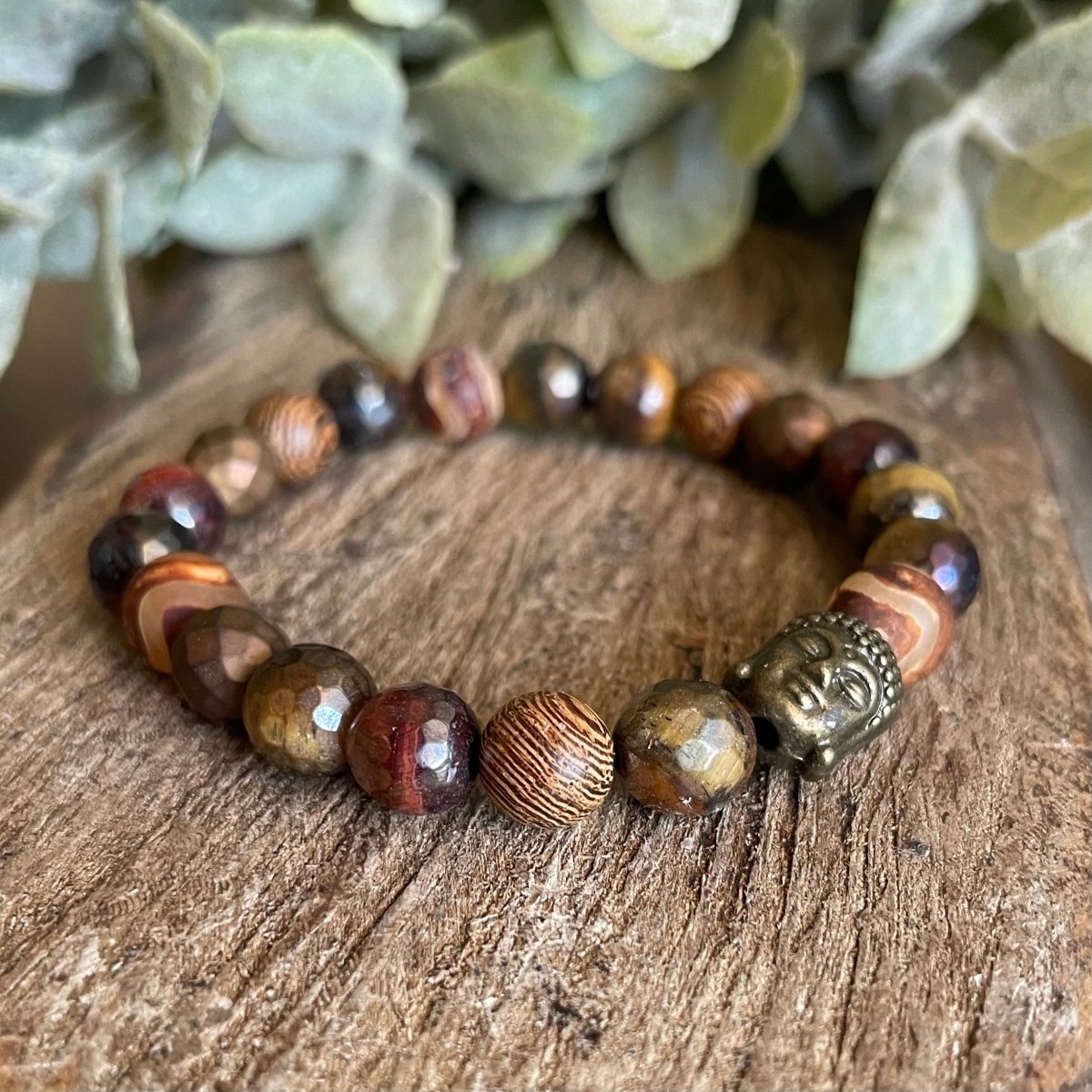 Root and Sacral Chakra Bracelet with Buddha for Men